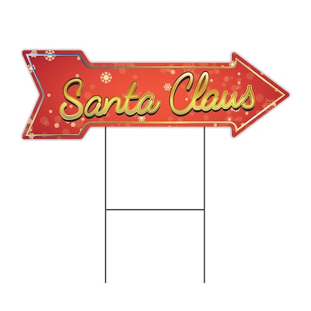 Signmission Santa Claus Arrow Yard Sign Funny Home Decor 30in Wide C-ARROW10-999623